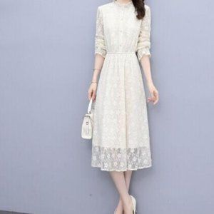 Temperamental aging casual medium and long skirt women
